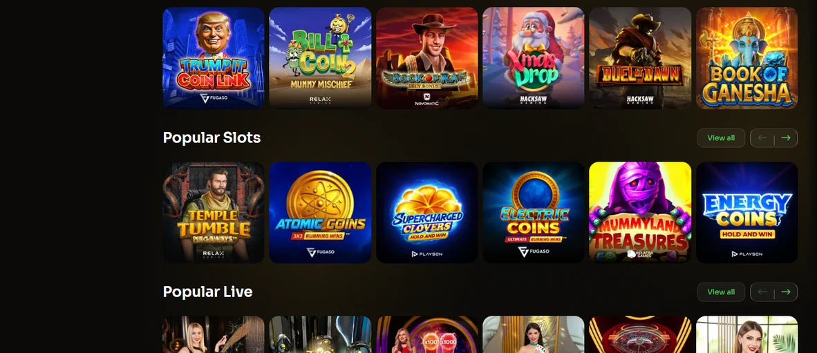 Browse live casinospellen